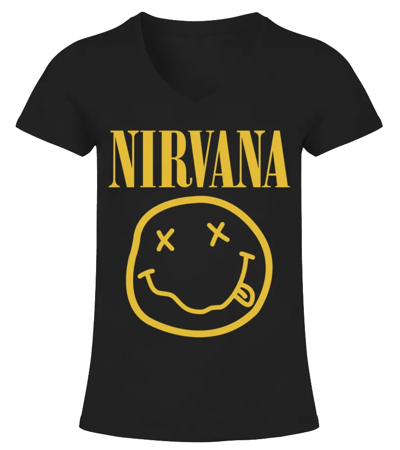 100IB002BK. NIRVANA CAMISETA CUELLO PICO MUJER