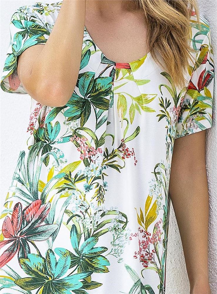 6520 VESTIDO PLIEGUES ESCOTE