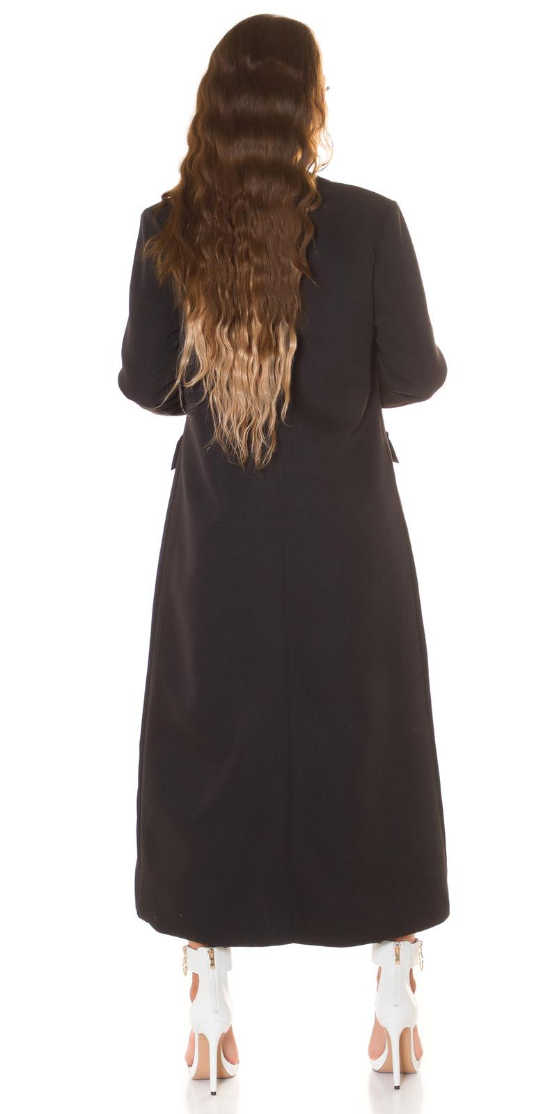 Abrigo largo estilo blazer negro