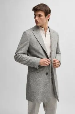 Abrigo slim fit de espiga con interior extraíble con cremallera