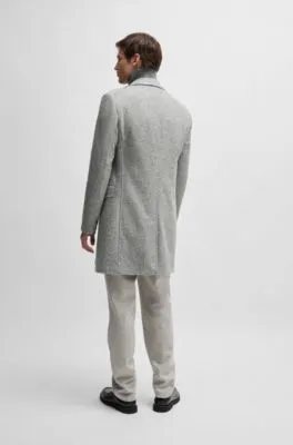Abrigo slim fit de espiga con interior extraíble con cremallera
