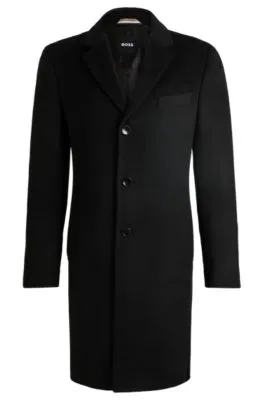 Abrigo slim fit en lana virgen y cashmere