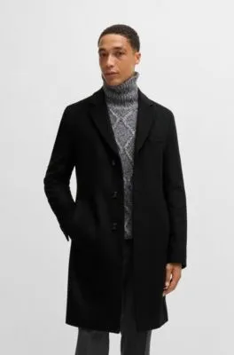 Abrigo slim fit en lana virgen y cashmere