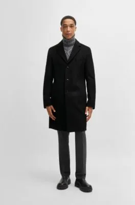 Abrigo slim fit en lana virgen y cashmere