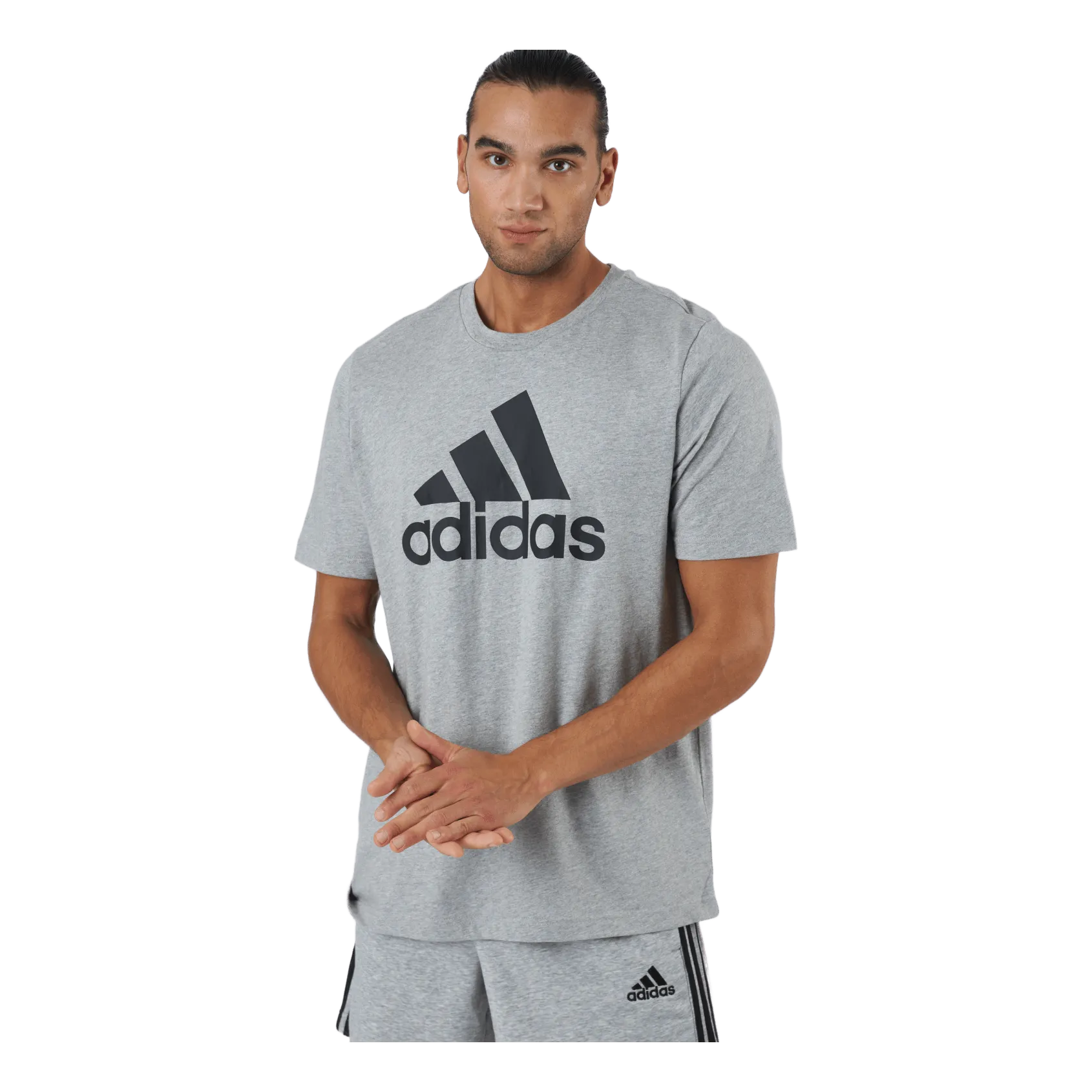 ADIDAS ESSENTIALS TSHIRT MEDIUM GREY HEATHER / BLACK