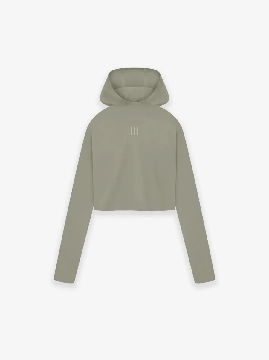 Adidas X Fear Of God Athletics Womens Base Layer Crop Hoodie Clay