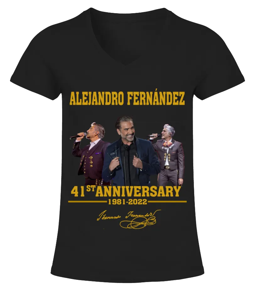 ALEJANDRO FERNANDEZ 41ST ANNIVERSARY Camiseta cuello pico Mujer