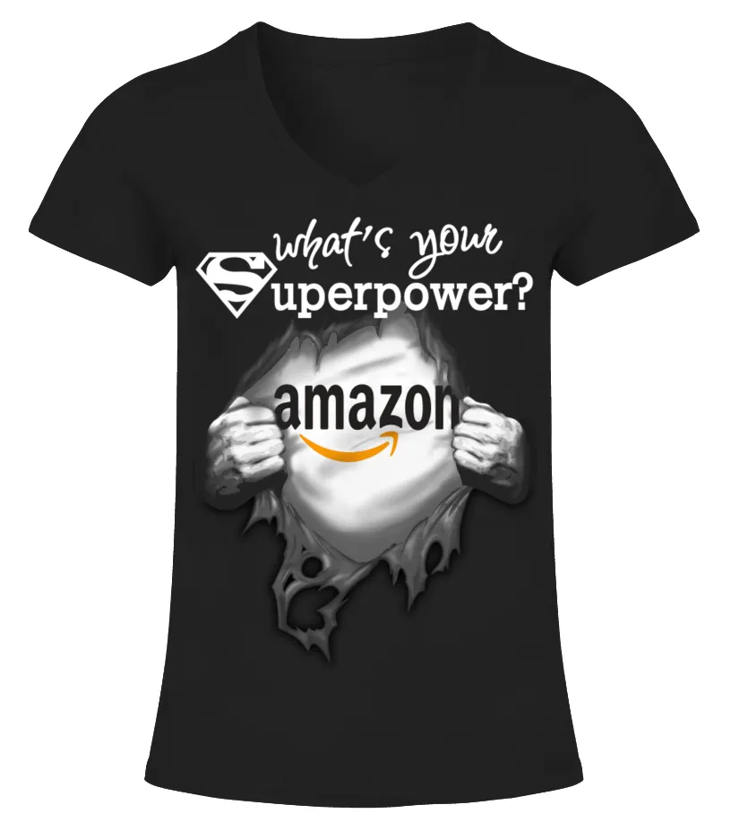 Amazon Camiseta cuello pico Mujer
