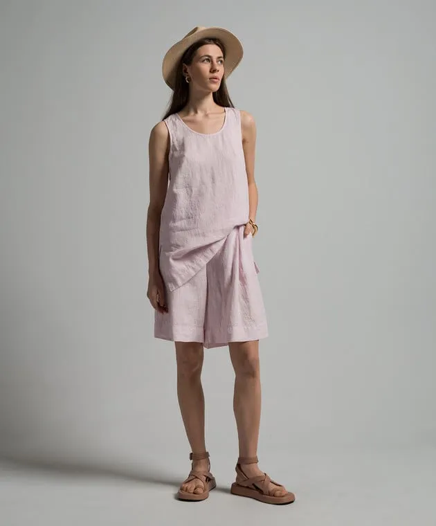 ANNECLAIRE Pink linen top