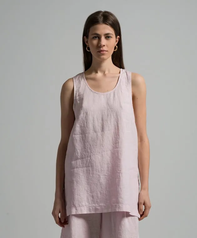 ANNECLAIRE Pink linen top