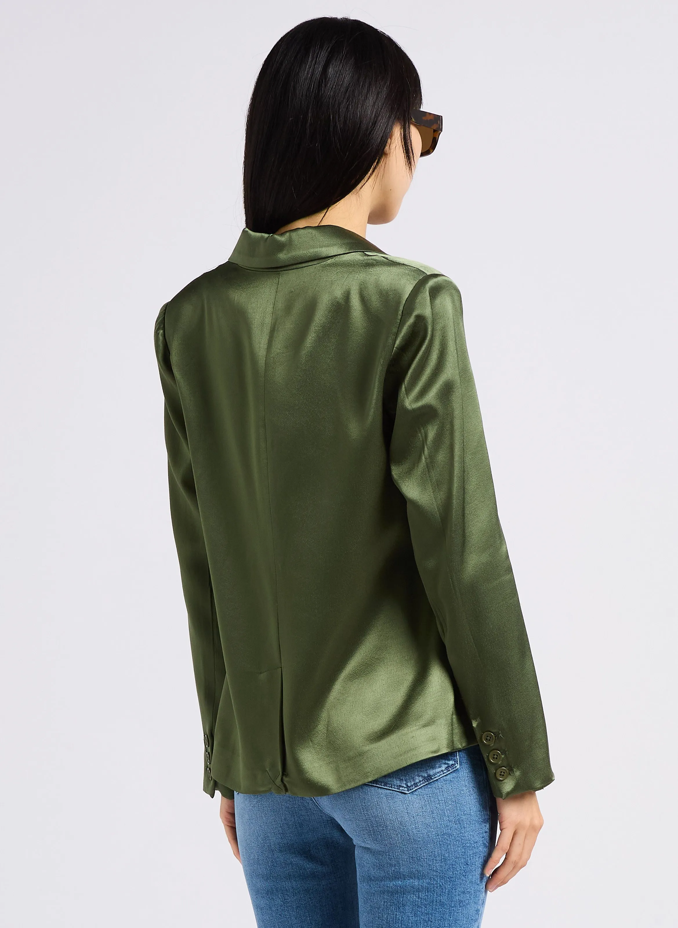 BERENICE VIRGINIE  CHAQUETA DE SASTRE SATINADA EN CAQUI