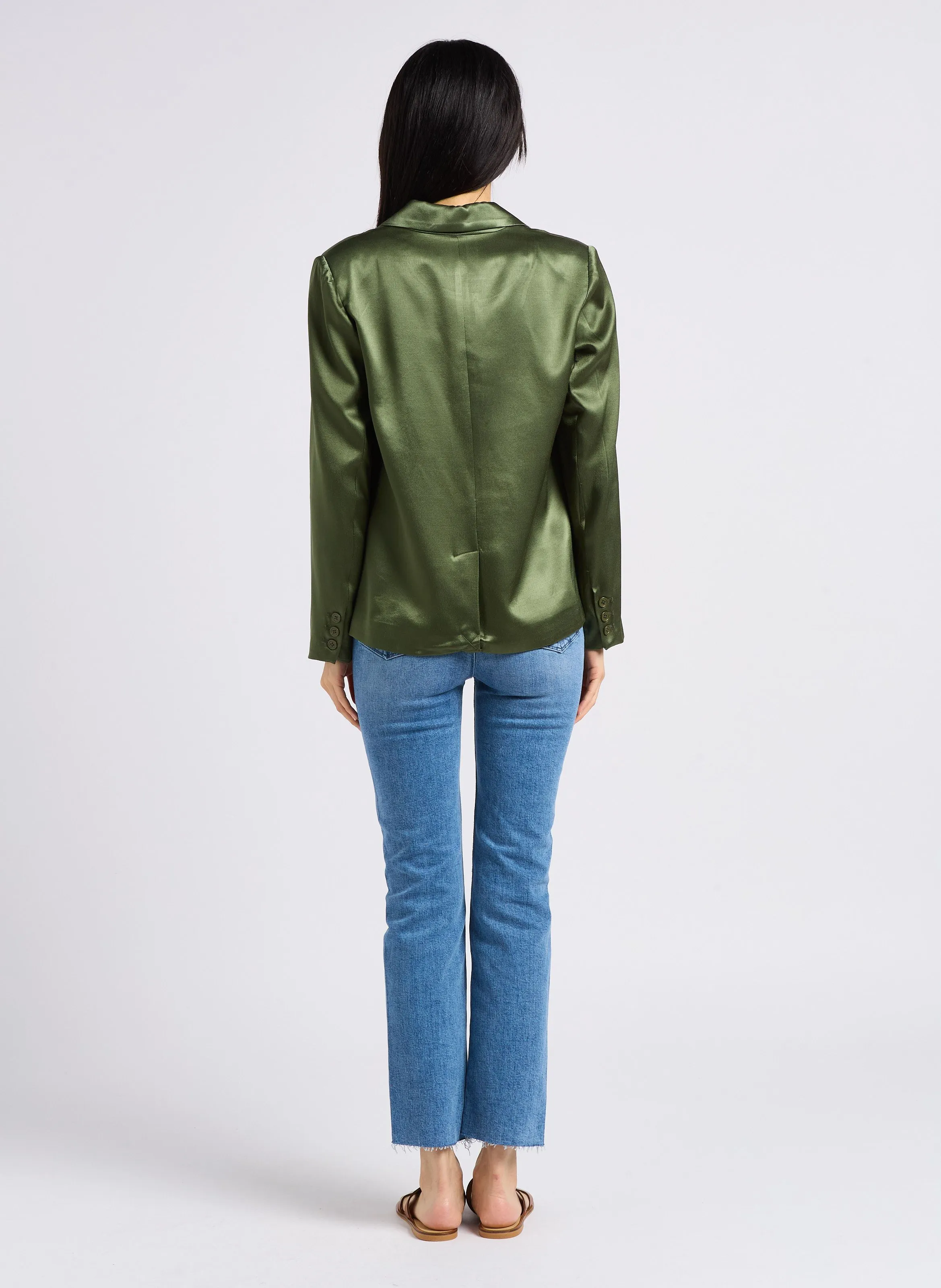 BERENICE VIRGINIE  CHAQUETA DE SASTRE SATINADA EN CAQUI