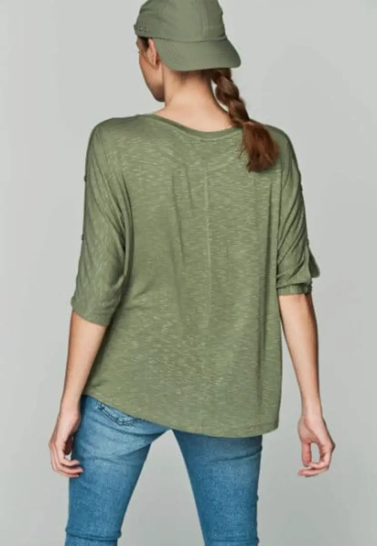 Blusa manga larga unicolor
