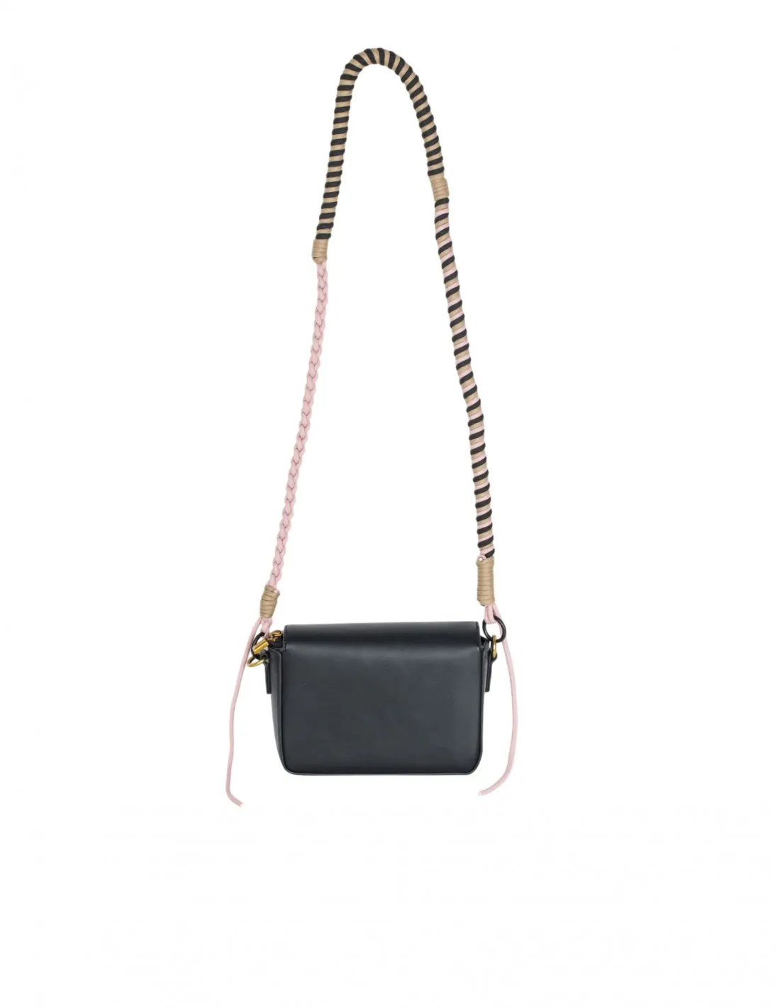 Bolso Bandolera Correa Cuerda Negro
