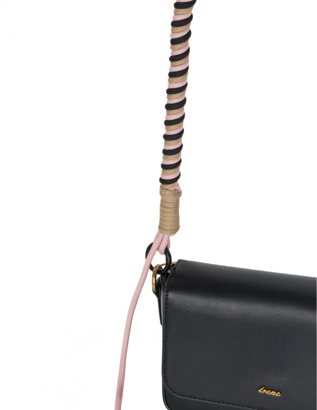 Bolso Bandolera Correa Cuerda Negro