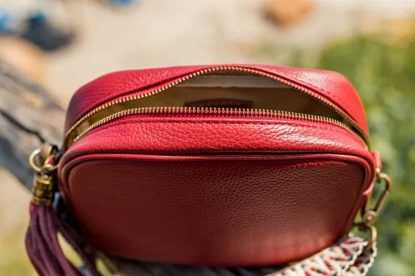BOLSO DE PIEL  GRANATE MILANO