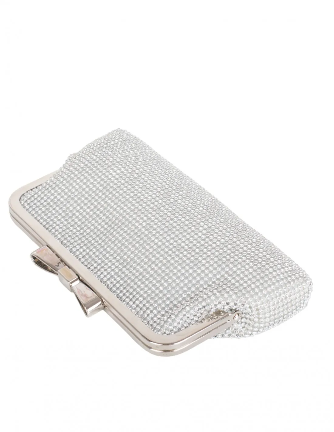 Bolso Fiesta Lazo Brillos Plateado