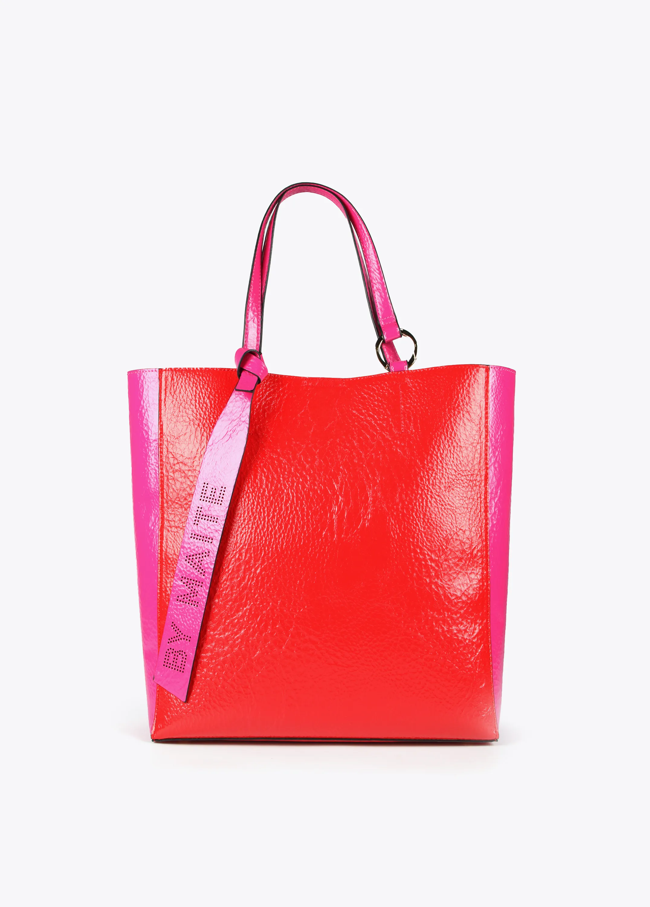 Bolso shopper bicolor Lola Casademunt rojo y fucsia
