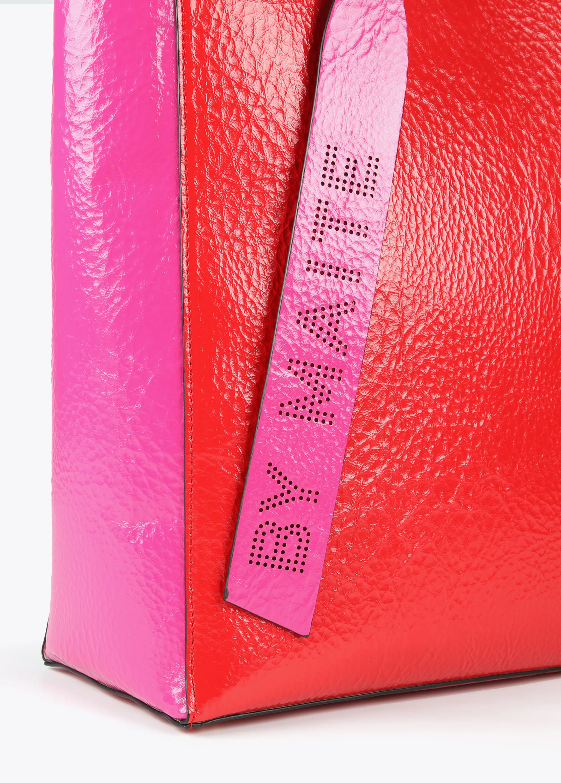 Bolso shopper bicolor Lola Casademunt rojo y fucsia