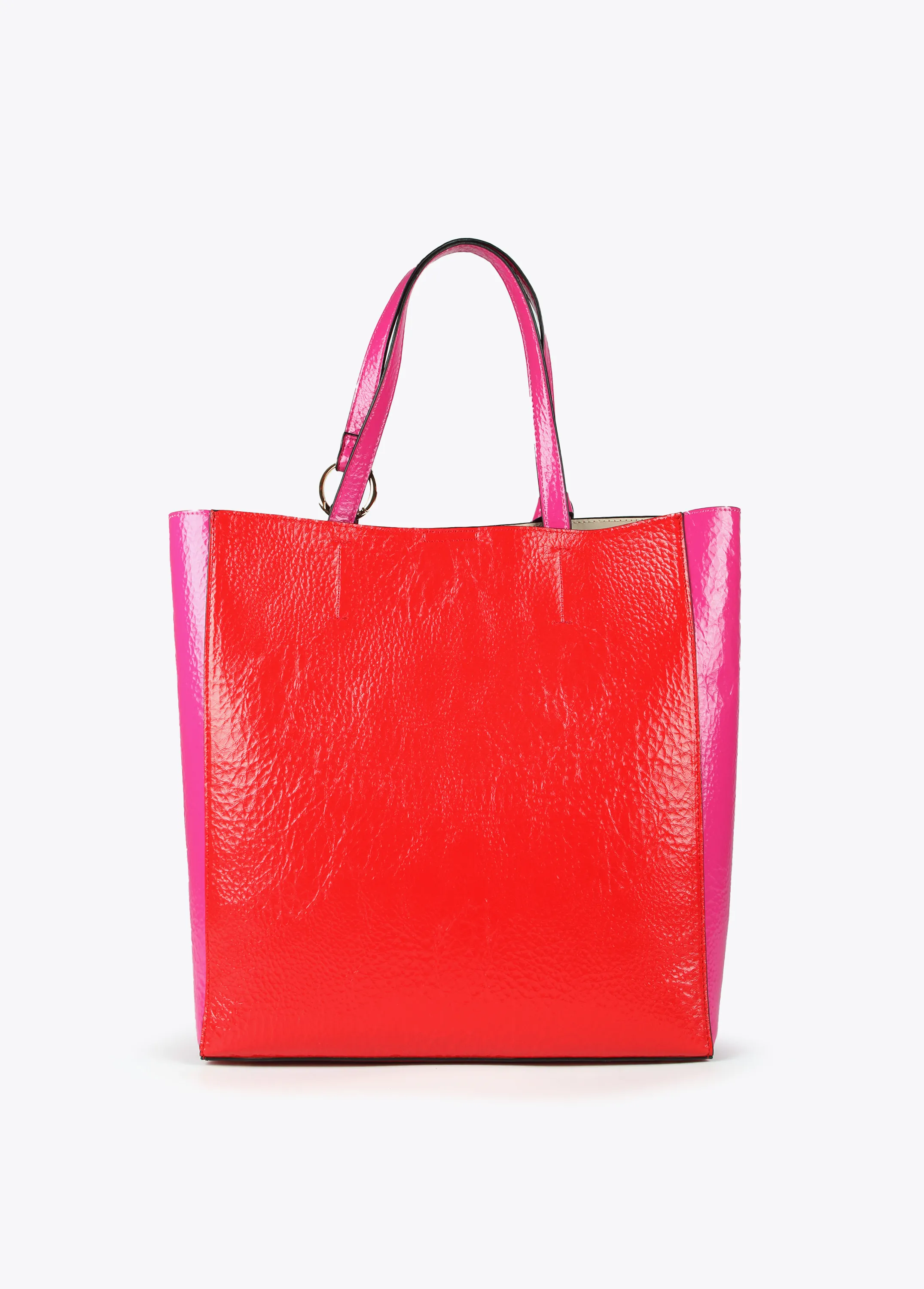 Bolso shopper bicolor Lola Casademunt rojo y fucsia