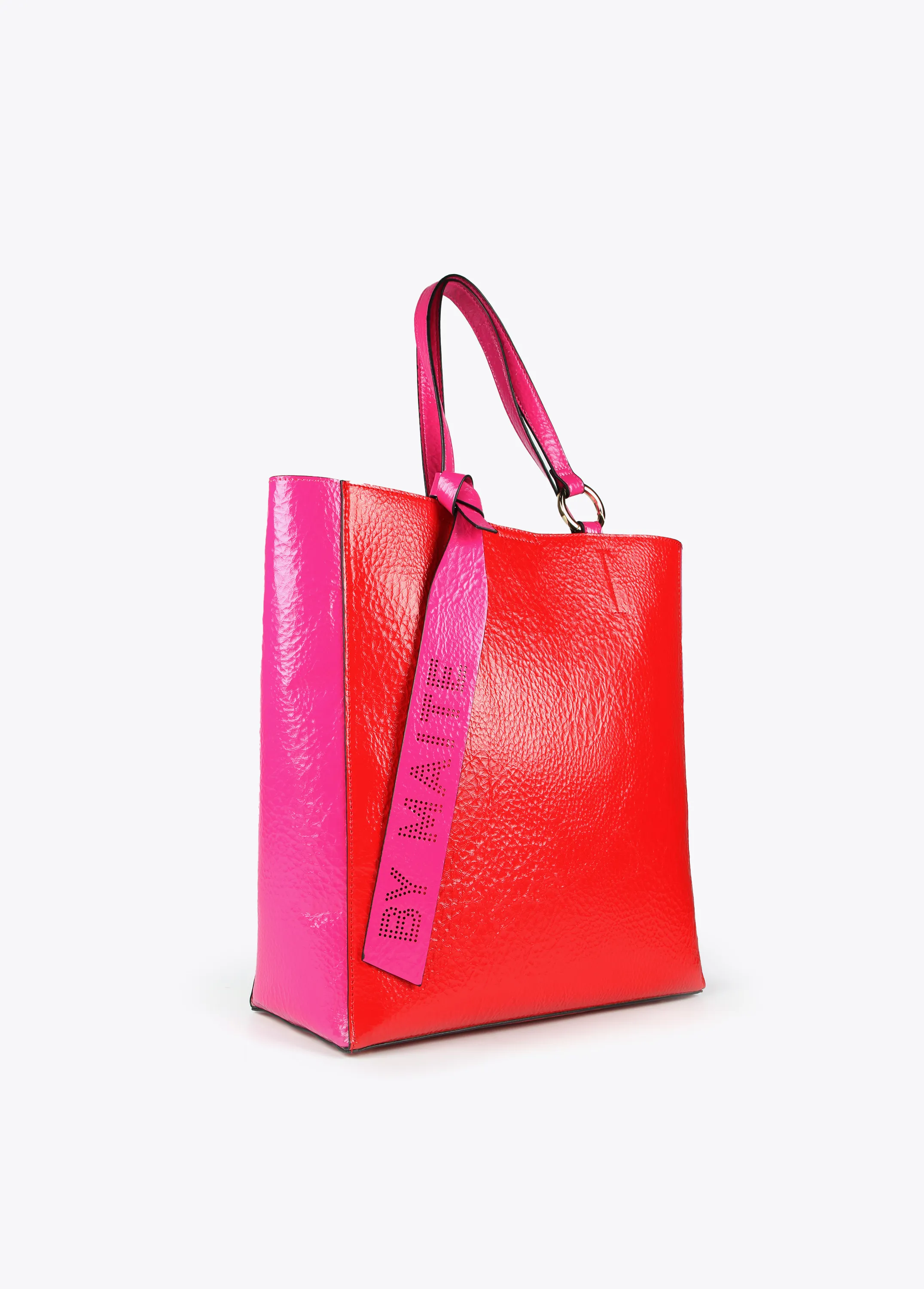 Bolso shopper bicolor Lola Casademunt rojo y fucsia