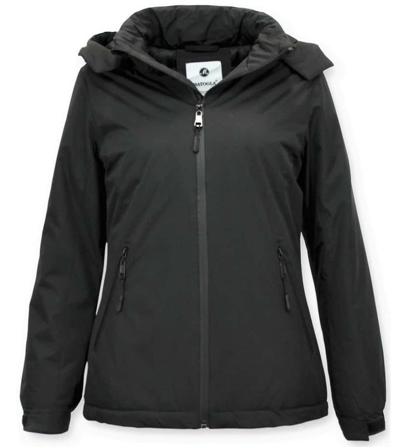 BREVE INVIERNO DE LAS SEñORAS UN ABRIGO € "SLIM FIT  SUDADERA â €" NEGRO