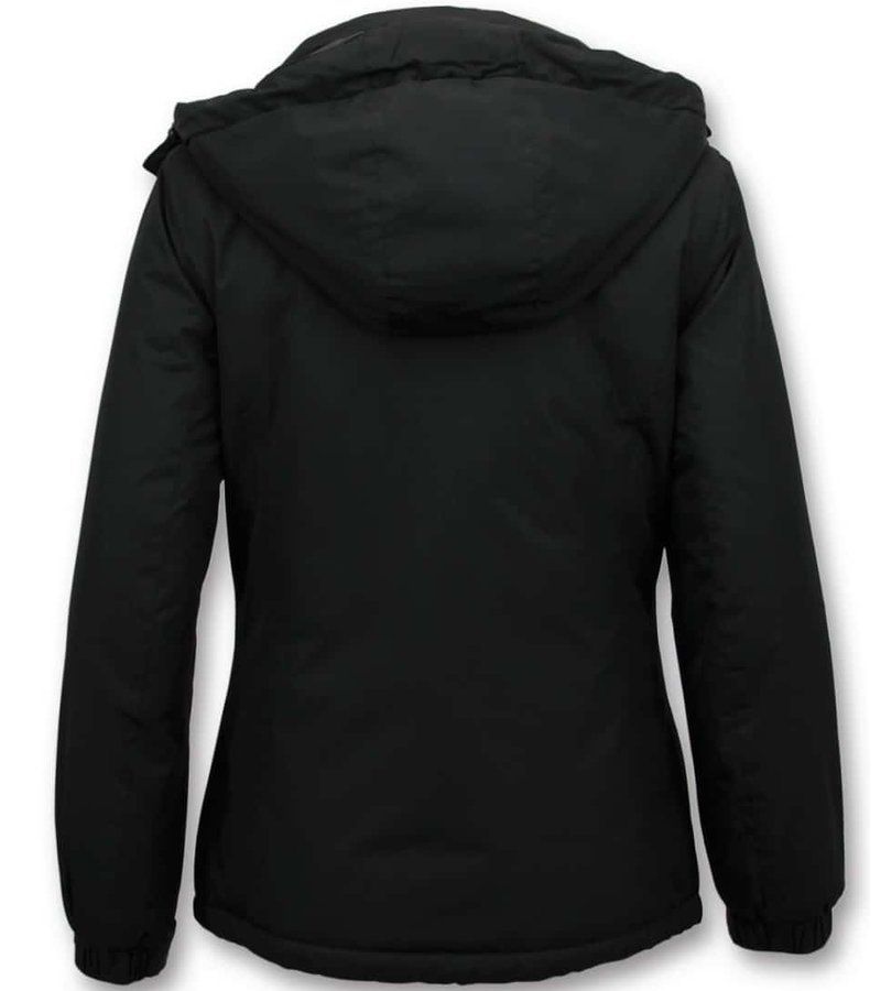 BREVE INVIERNO DE LAS SEñORAS UN ABRIGO € "SLIM FIT  SUDADERA â €" NEGRO