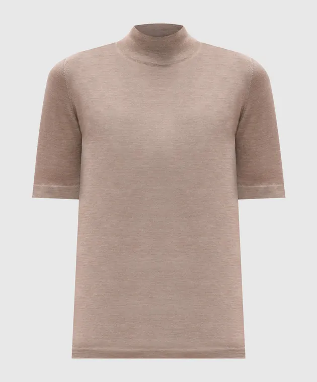 Brunello Cucinelli Brown cashmere and silk top