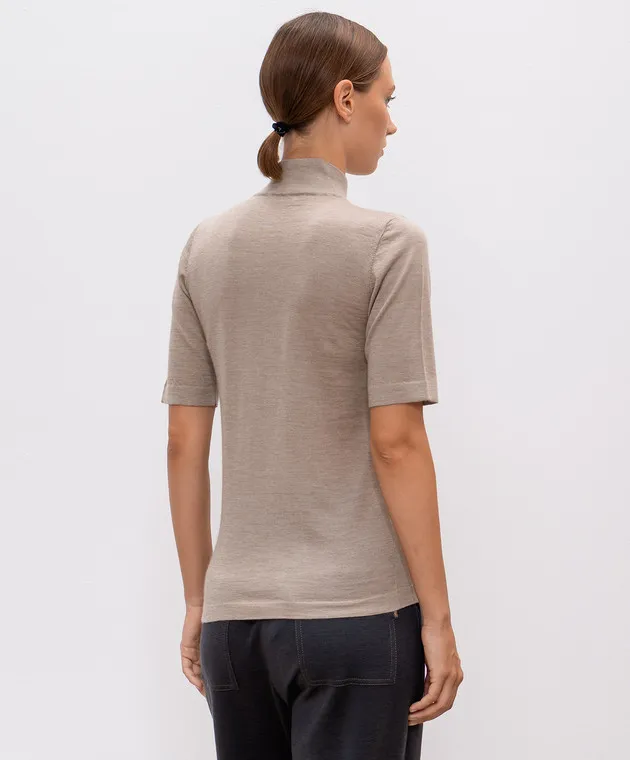 Brunello Cucinelli Brown cashmere and silk top