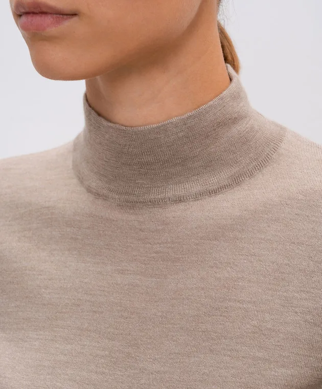 Brunello Cucinelli Brown cashmere and silk top
