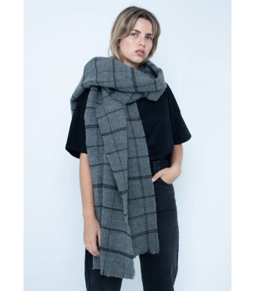 Bufanda Cuadros Gris