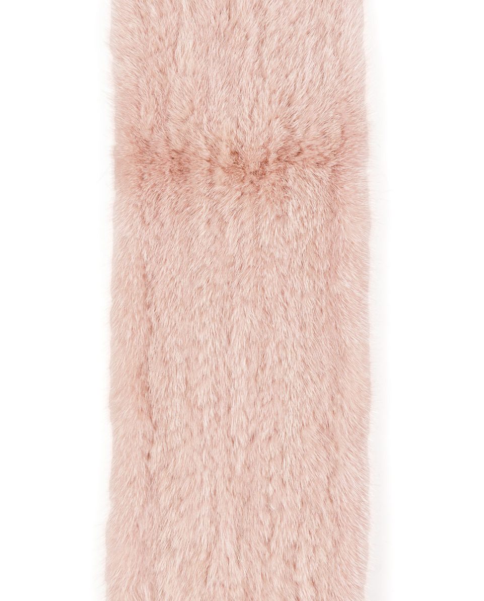 Bufanda De la Roca de pelo de visón tricotado en color rosa