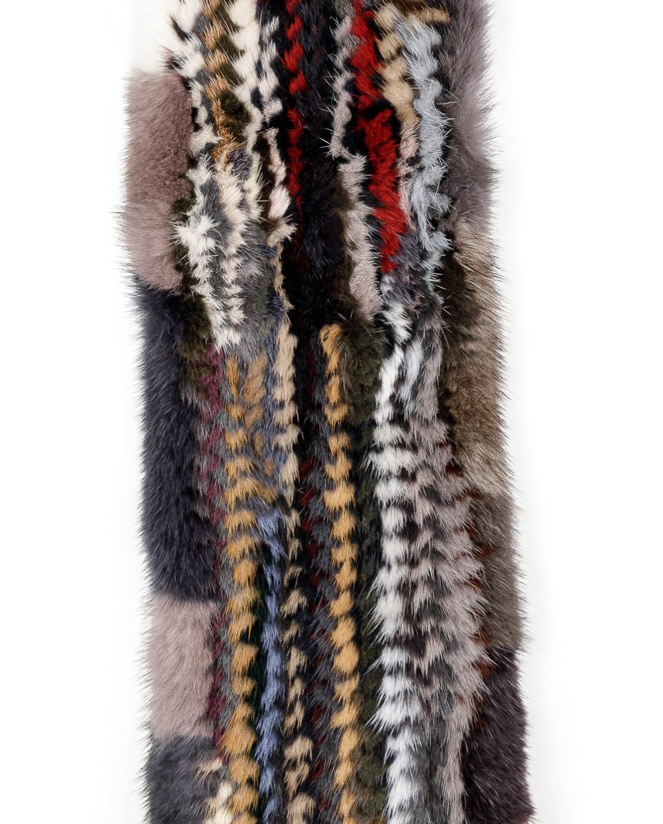 Bufanda De la Roca de pelo de visón tricotado multicolor