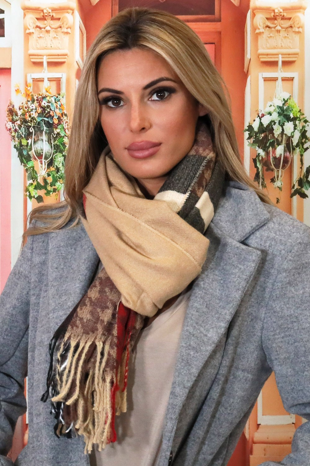 Bufanda de lana caramelo