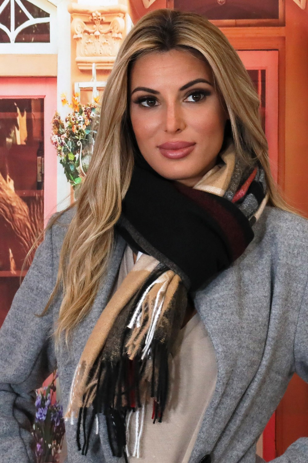 Bufanda de lana negra