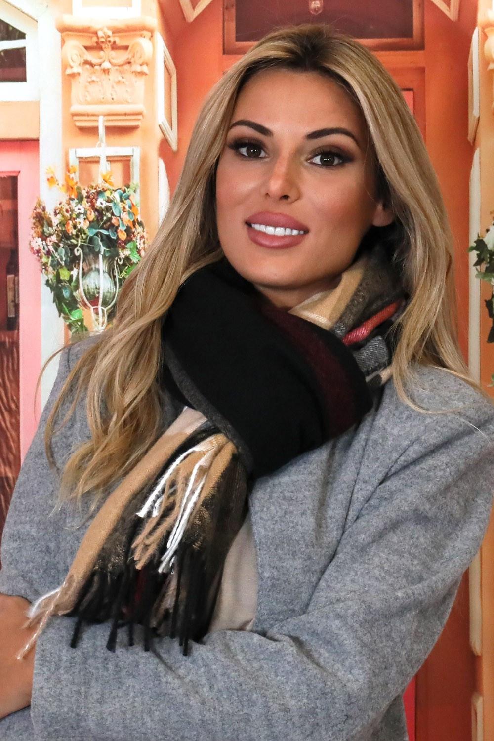 Bufanda de lana negra