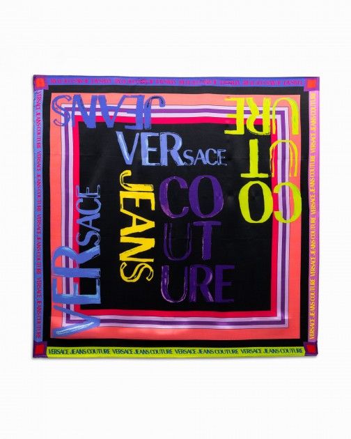 Bufanda de seda Versace Jeans Couture 74HA7H02 Negro