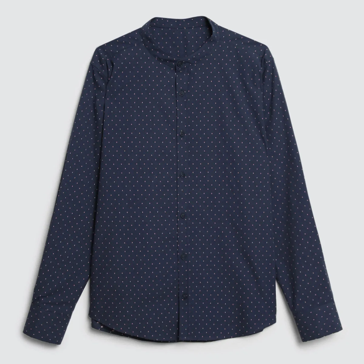 Camisa Manga Larga Con Cuello Mao