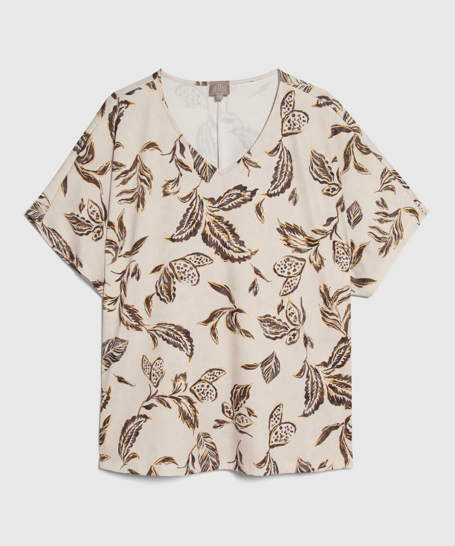 CAMISETA CUELLO V ESTAMPADA MANGA MURCI&EACUTE;LAGO