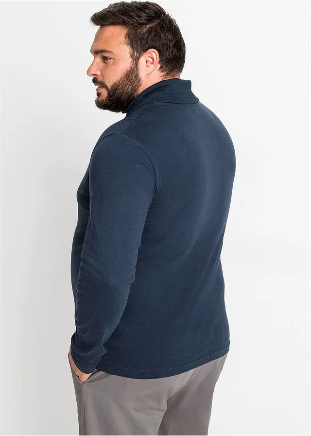 Camiseta de manga larga con cuello alto Azul marino