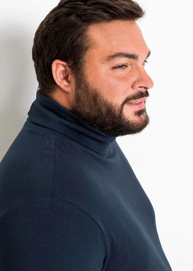 Camiseta de manga larga con cuello alto Azul marino