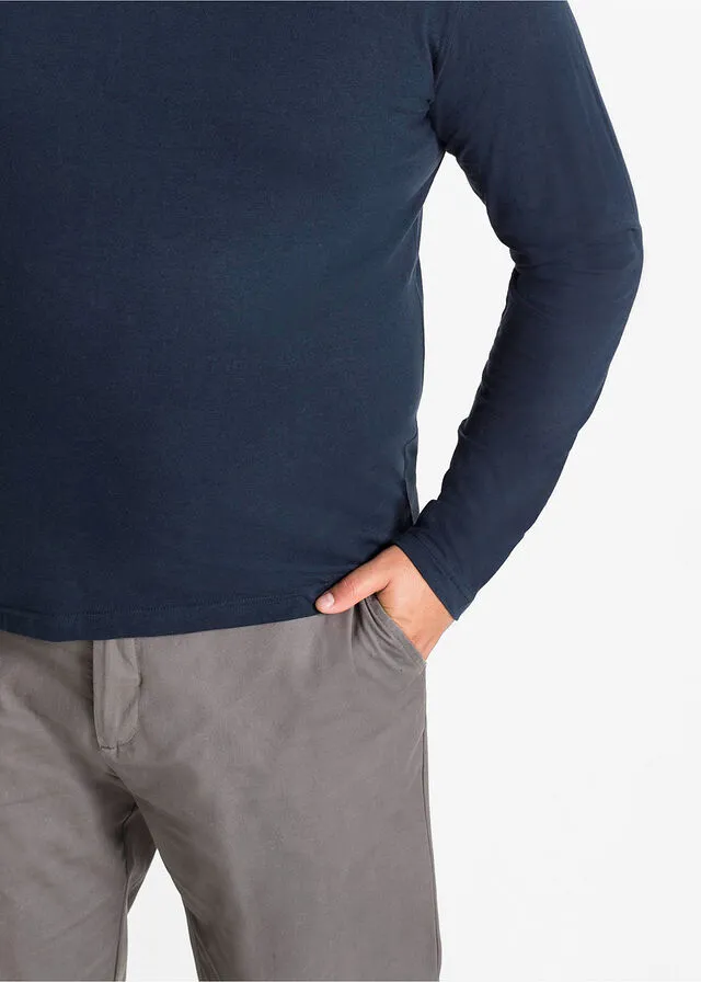 Camiseta de manga larga con cuello alto Azul marino
