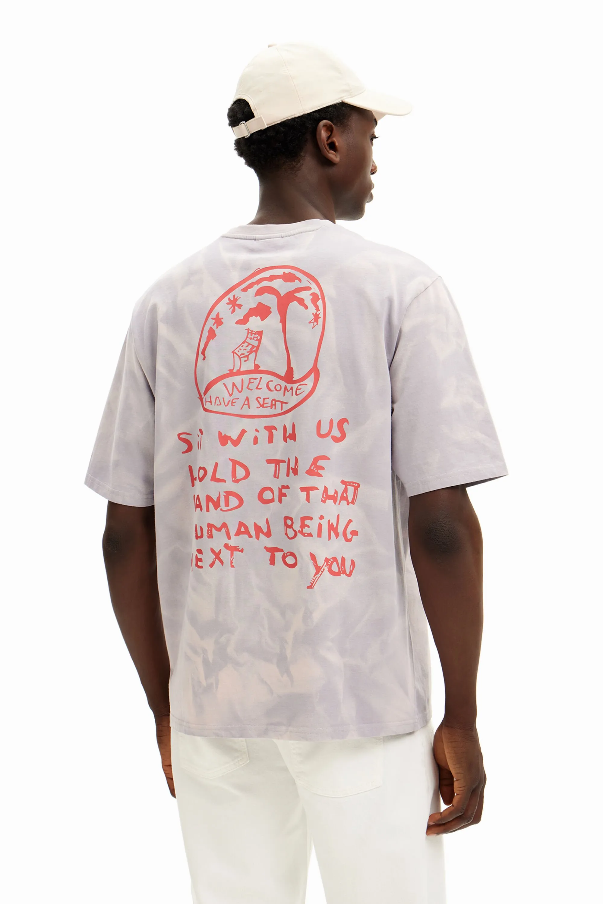 Camiseta efecto difuminado estampada