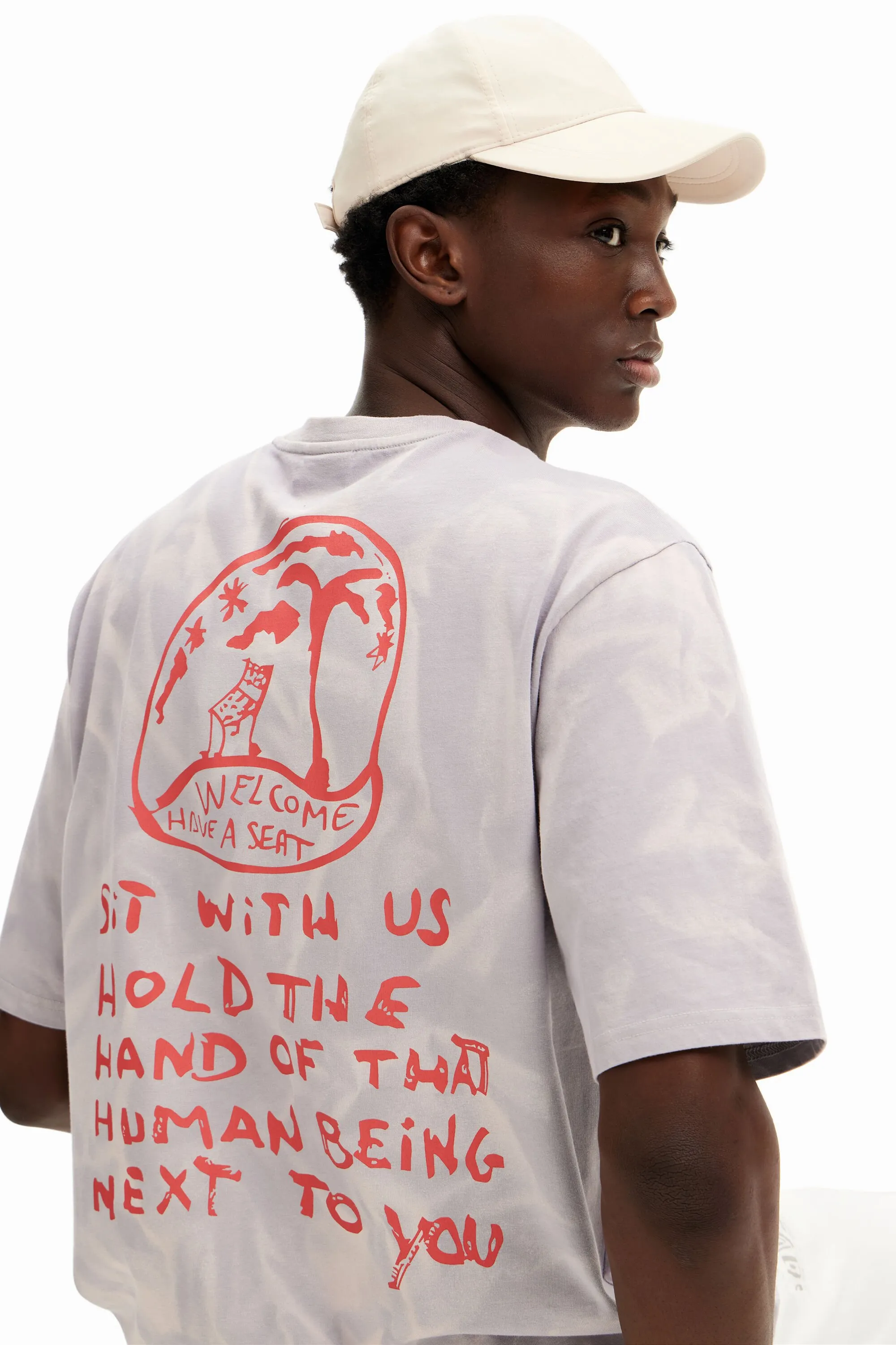 Camiseta efecto difuminado estampada