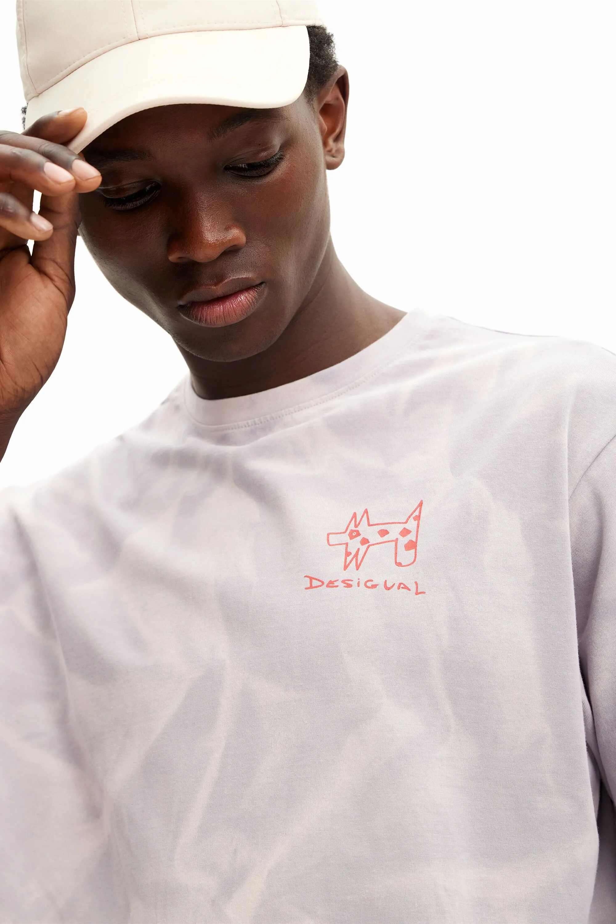 Camiseta efecto difuminado estampada