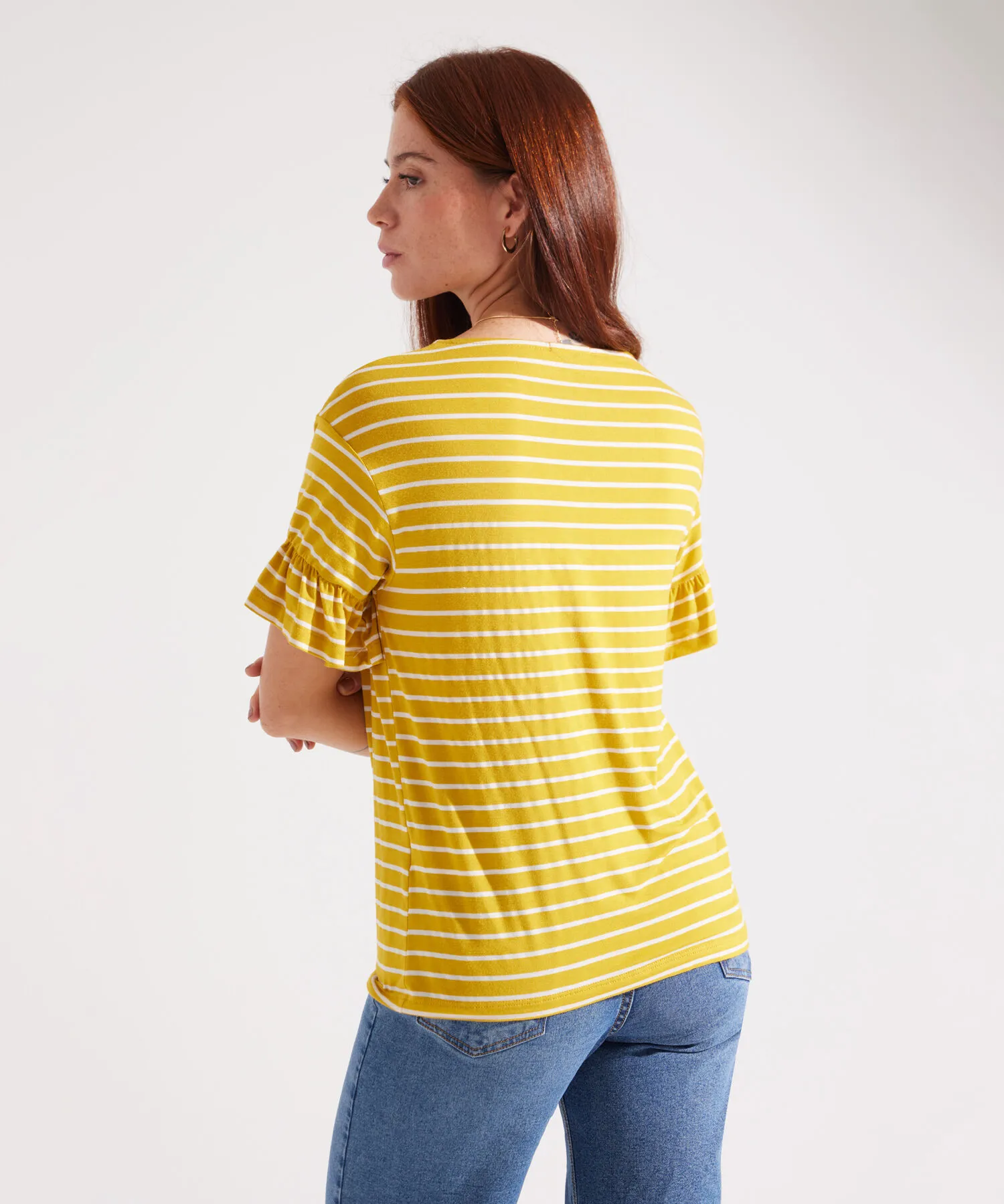 CAMISETA MANGA ACAMPANADA CON RECOGIDO