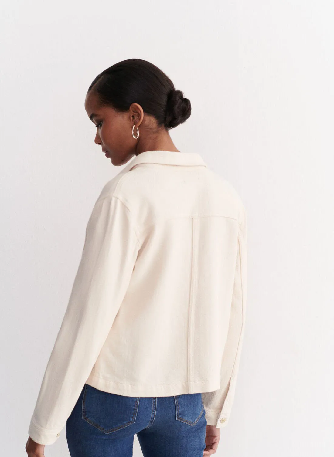 CAROLL MINATAB  CHAQUETA RECTA CROPPED EN BLANCO