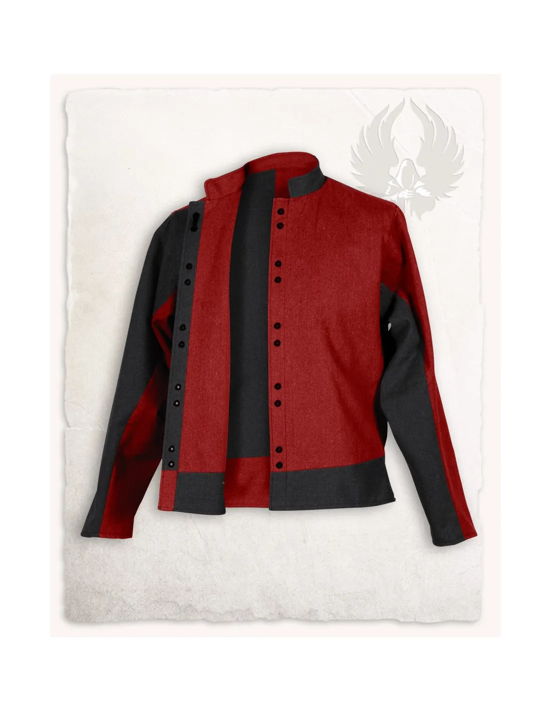CHAQUETA BICOLOR ROJOBURDEOS EN ALGODóN