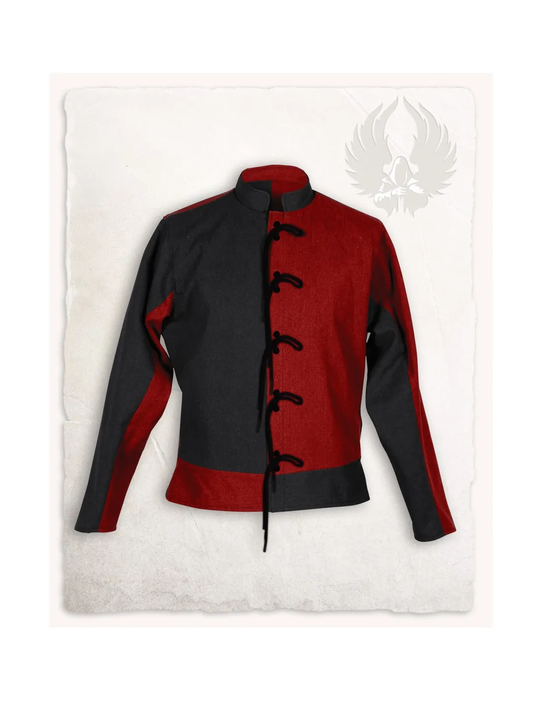 CHAQUETA BICOLOR ROJOBURDEOS EN ALGODóN