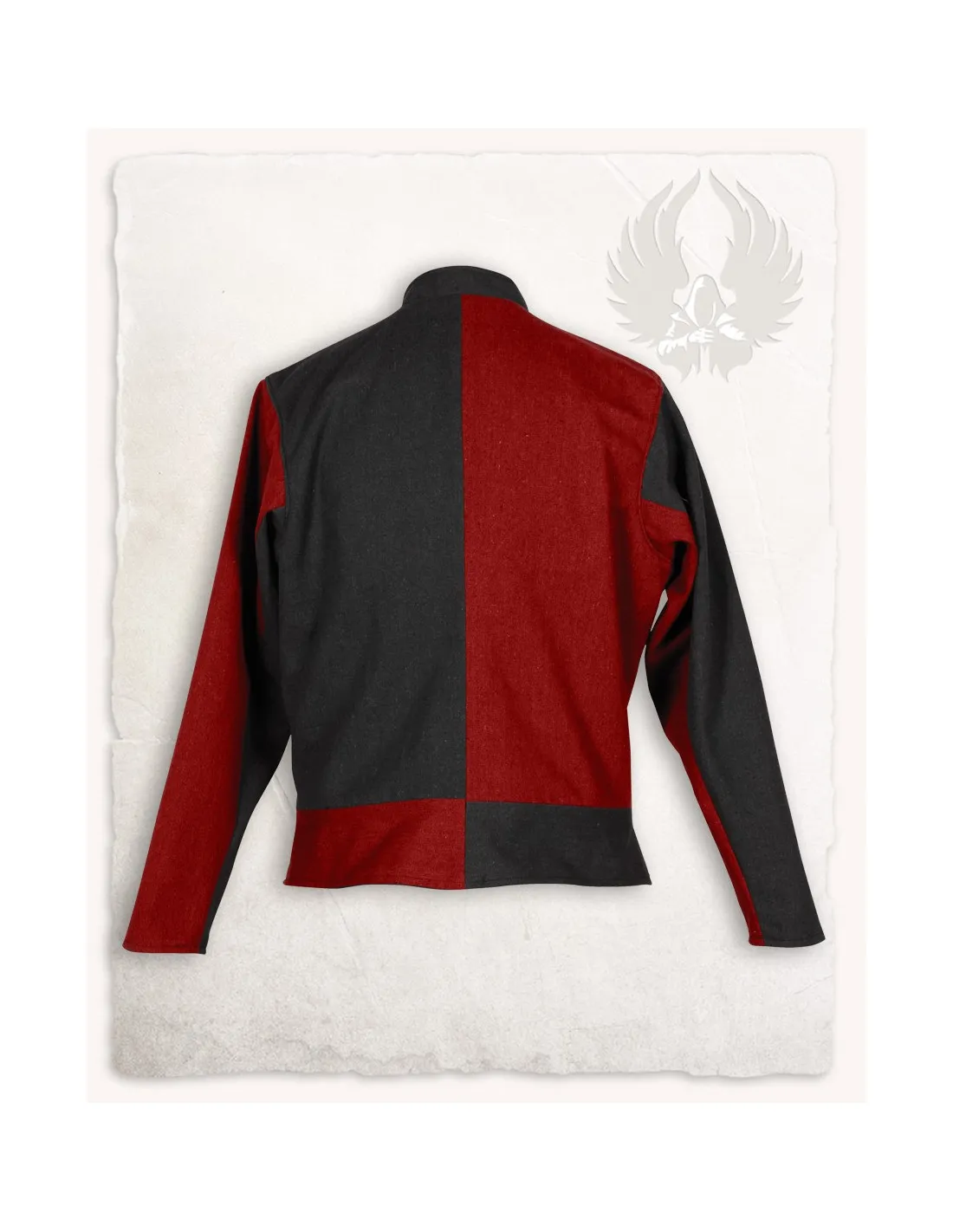 CHAQUETA BICOLOR ROJOBURDEOS EN ALGODóN